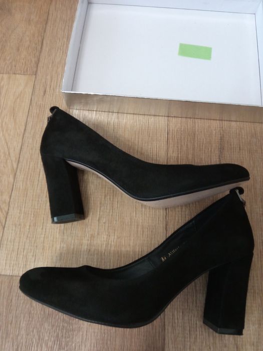 Туфлі натуральна замша та шкіра