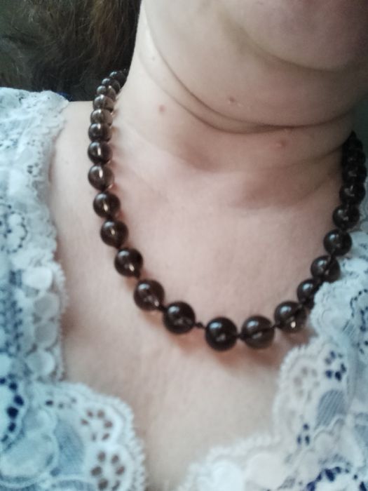 Бусы с нат.раухтопазом