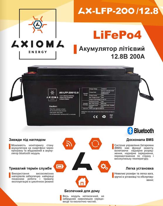 Литий-ферум-фосфатный аккумулятор 200 Ah Ач 12v В LiFePo4 батарея АКБ
