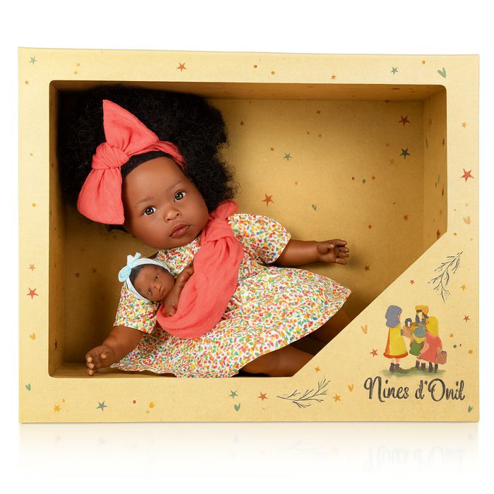 Boneca Alika com Bebé 40 cm – Nines d’Onil (Olhos realistas)