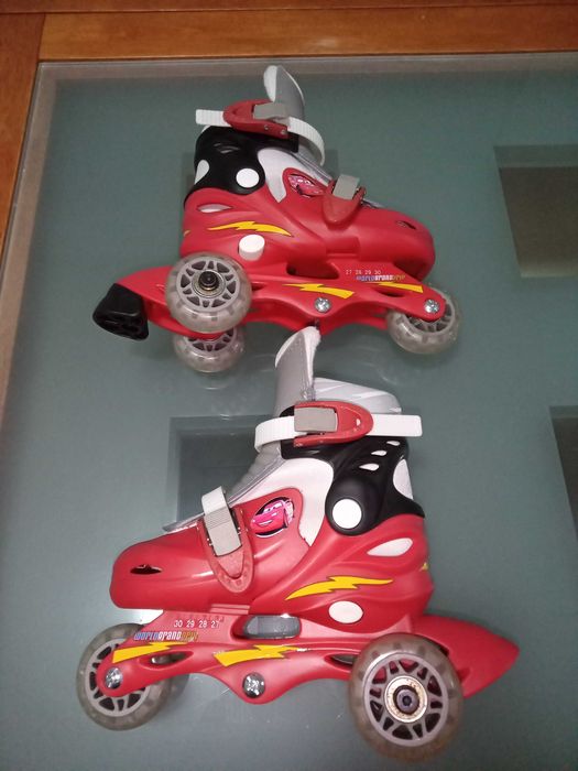 Patins de 3 Rodas Criança Faísca Mcqueen Tam. 27-30