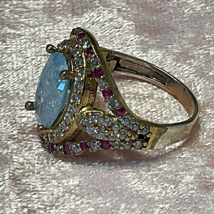 Anel senhora prata 925 banho ouro medid,17 m