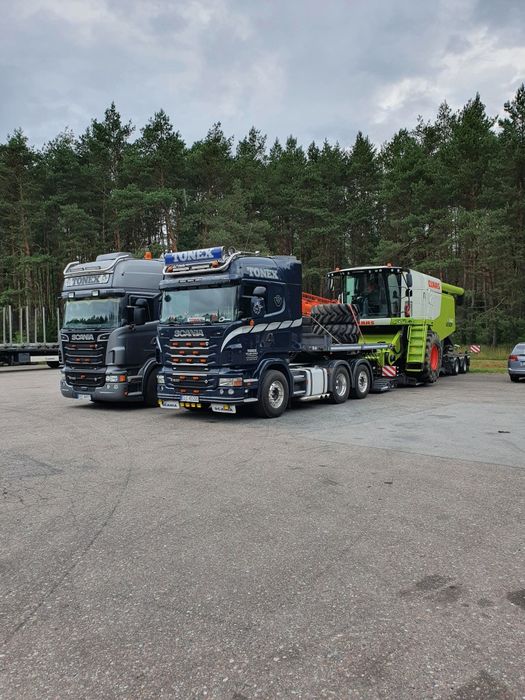 Transport kombajnów,sieczkarni,maszyn,domków,gabarytów,tiefbett dźwig