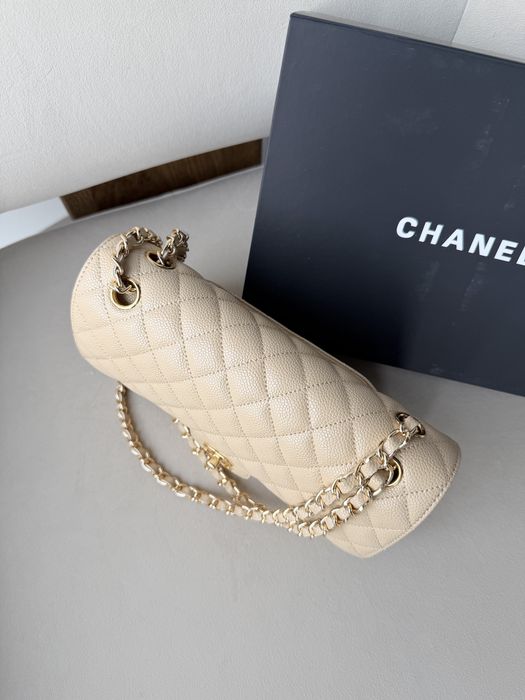 Сумка Chanel Classic Flap 25 см, беж / сумка Шанель 25 см ікра, бежева