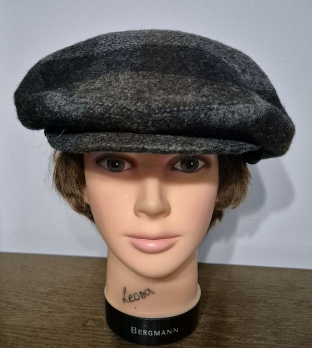 ESCO COLLECTION roz. 59 męski kaszkiet wełniany z nausznikami