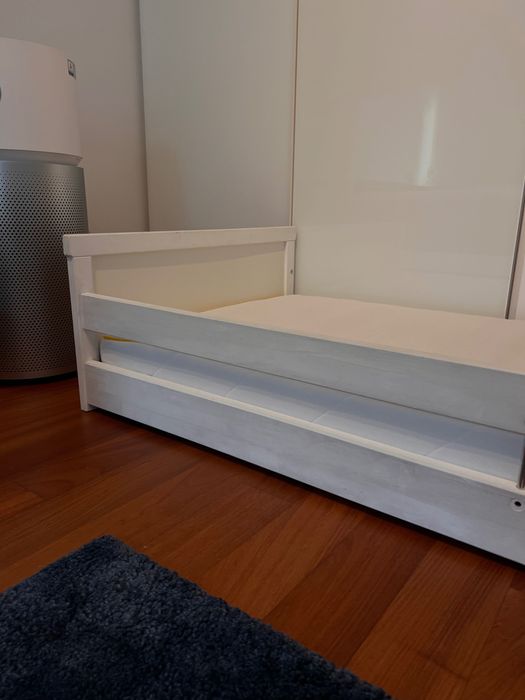 Cama IKEA (sem pés) + colchão + ripas + protetor de colchão