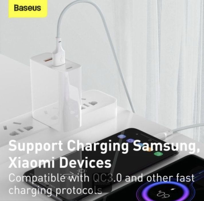 Сет 2 шт Кабель з чіпом Baseus USB to Туре-С 1.5М Быстрая Зарядка