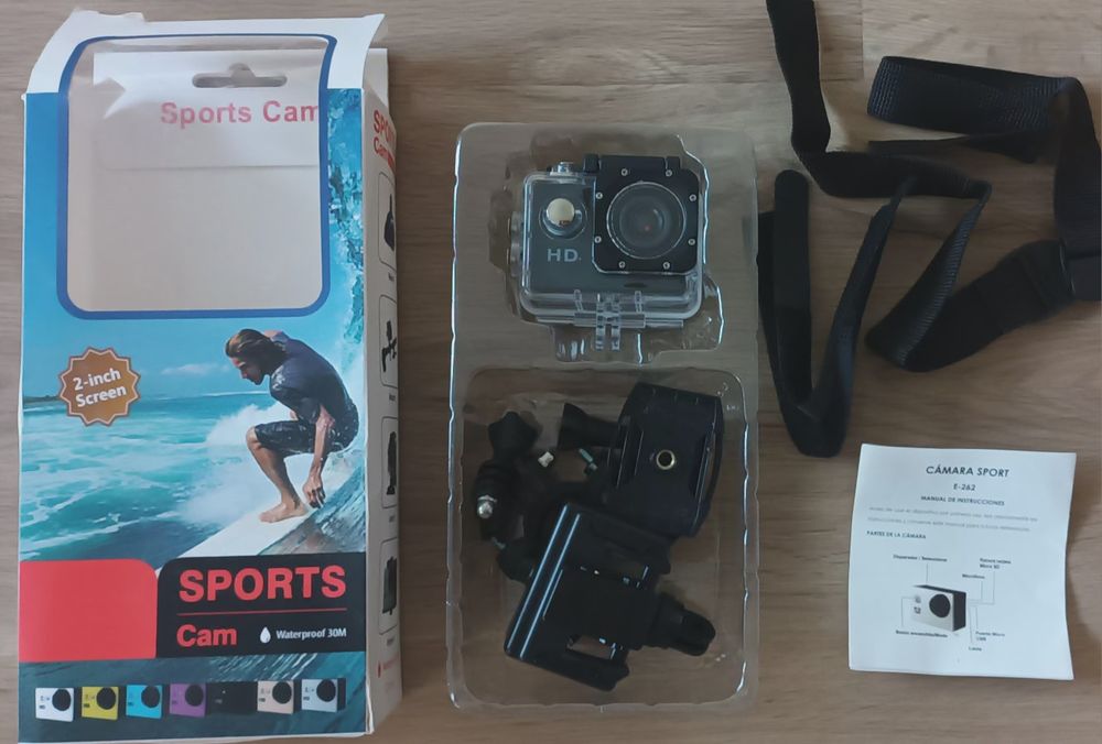 Câmara de Ação Full HD 1080p com Case a Prova D'Água