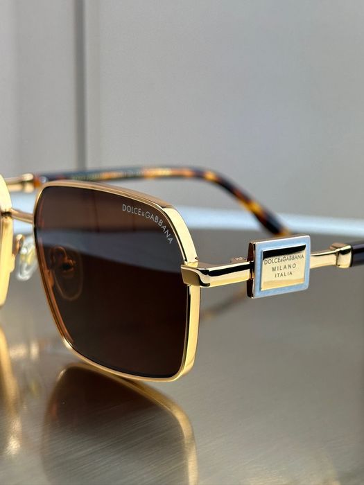 Сонцезахисні окуляри Dolce & Gabbana DG2316 золоті прямокутні чоловічі оригінал
