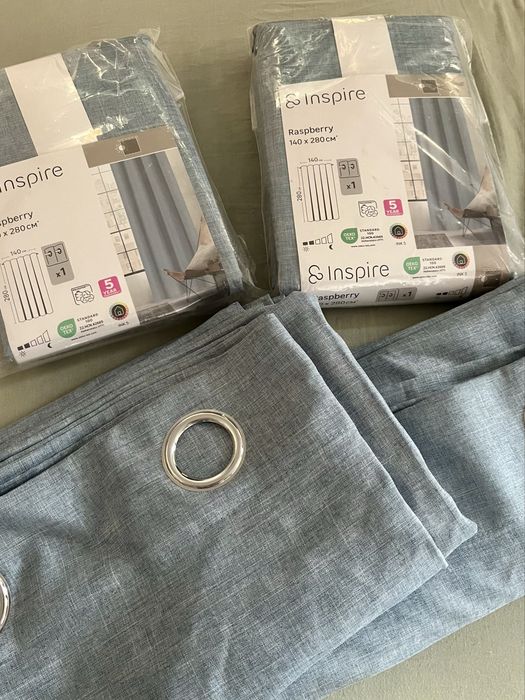 Zasłony Inspire Raspberry 140×280 cm szare na przelotkach – 4 sztuki