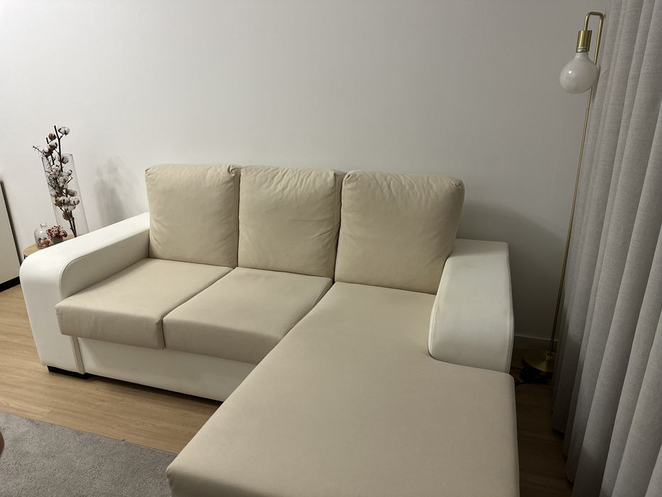 Vendo sofa 3 lugares com chaise long reversivel
