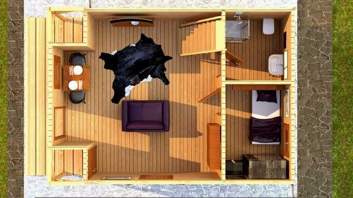 Domek drewniany letniskowy całoroczny 4m/6m 20mm