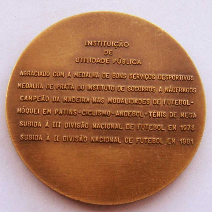 Medalha de Bronze Desporto 75 Anos Clube Futebol União Funchal Madeira