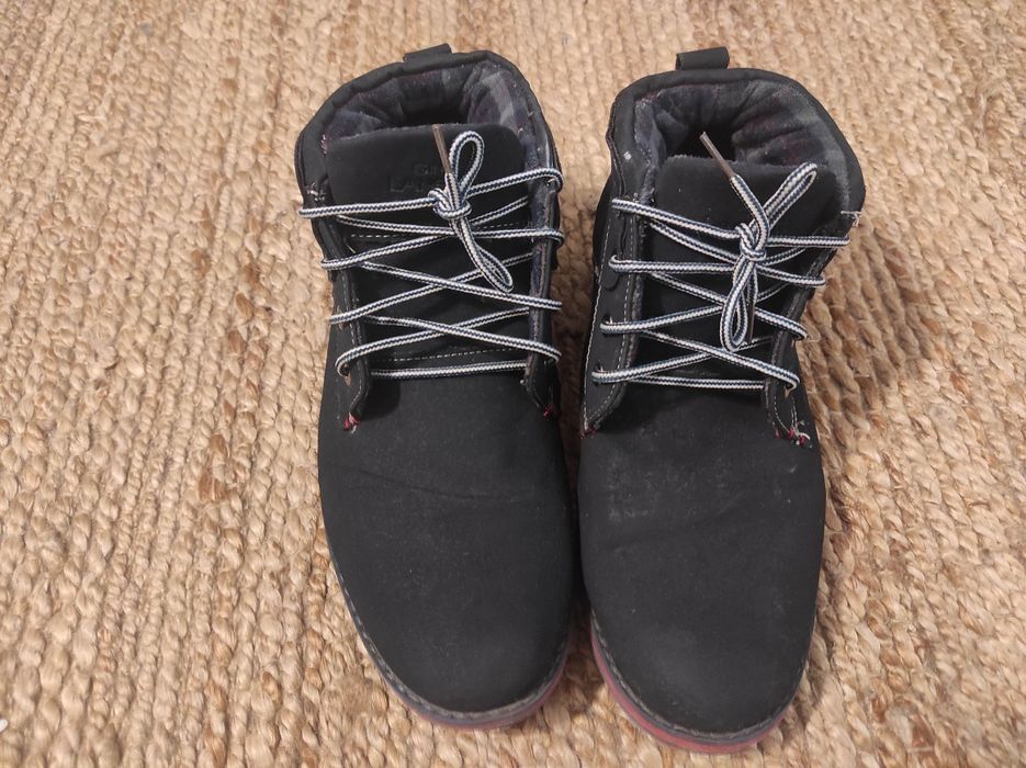 Buty zimowe zamszowe Gino Lanetti rozm. 44 wkładka 28cm za kostkę