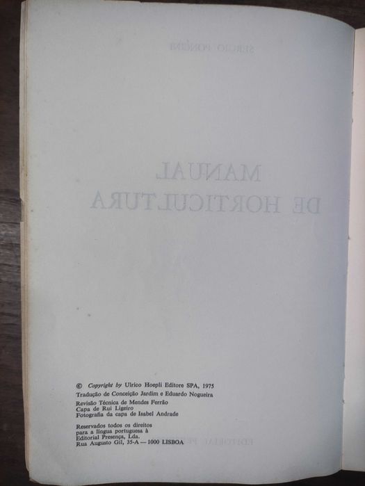 Livro raro "Manual de Horticultura" (1975)
