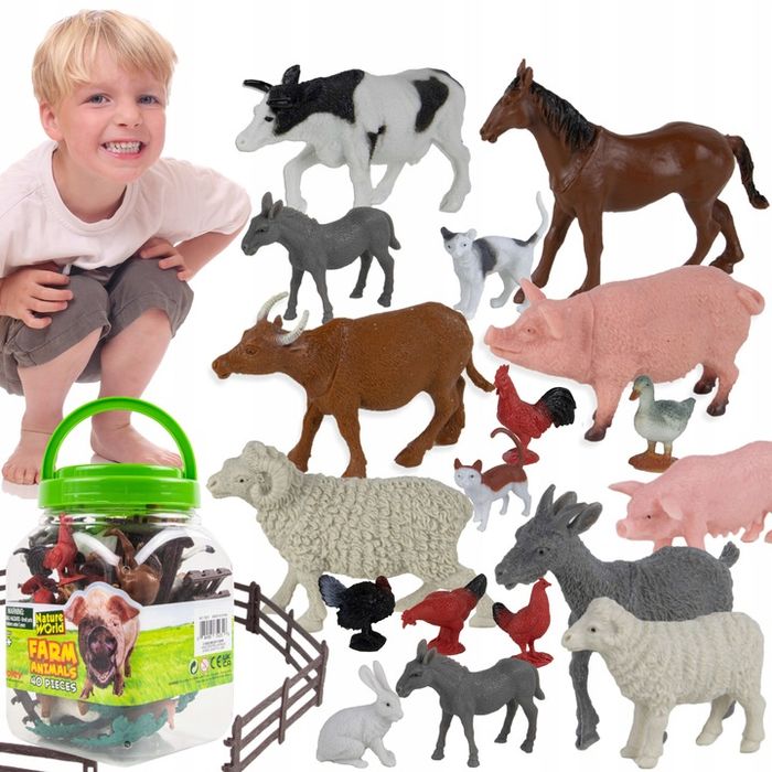 Duży Zestaw Farma Figurki Zwierzęta Konie Owce