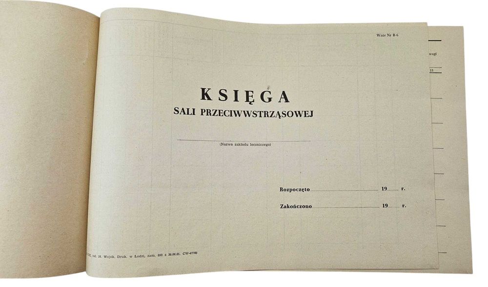 Wojskowy Druk - Księga Sali Przeciwwstrząsowej