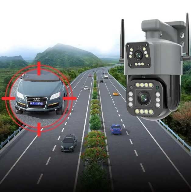 Камера видеонаблюдения вай фай с SD беспроводная на 2 объектива 8МП