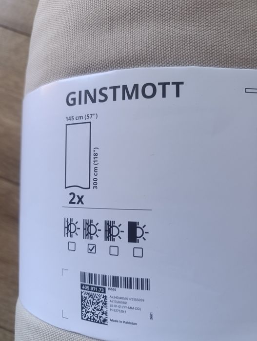 Zasłony beżowe 2 sztuki na taśmie 145x300 NOWE