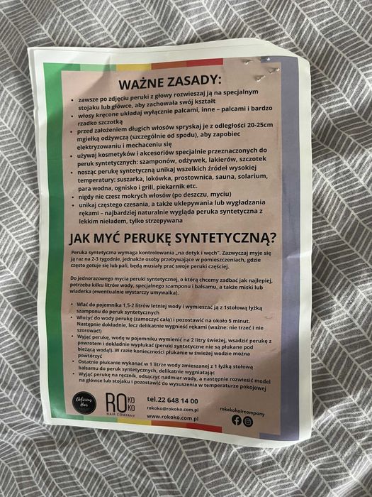Peruka syntetyczna super jakość + kosmetyki i gwarancja, kolor czarny