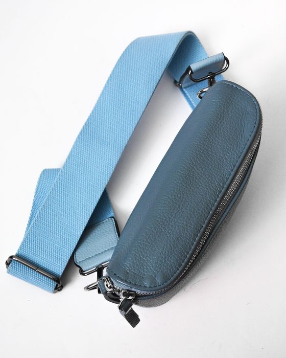 Брендова нова шкіряна сумка через плече бананка GENUINE LEATHER