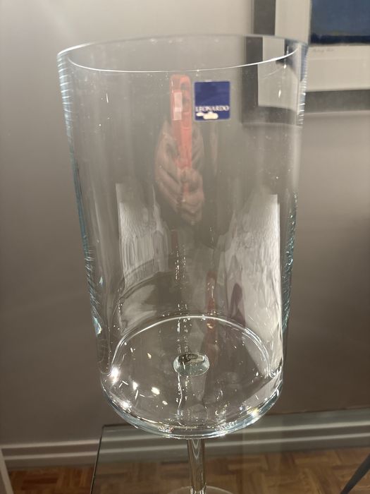 Suporte para vela com pé, em cristal., Leonardo. 50 cm. Nunca usado.