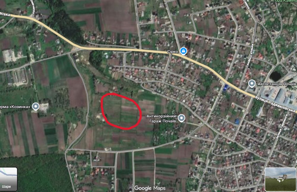 Продаж земельної ділянки під забудову ст.Почаїв