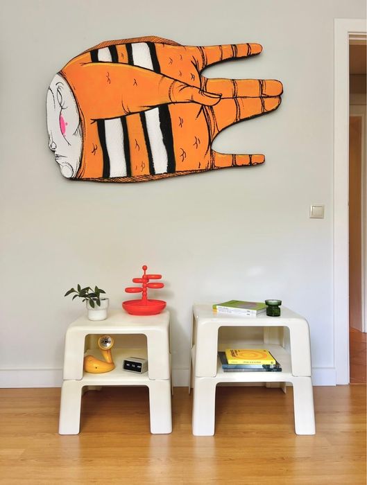 Conjunto mesas brancas 4 Gatti