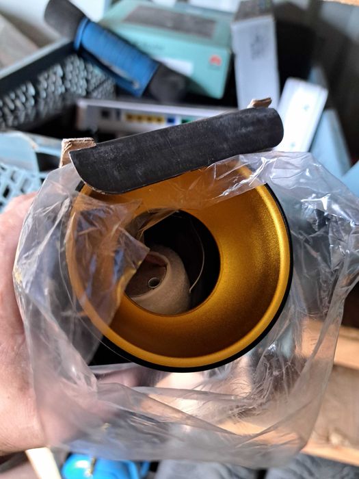 Lampa lampka tuba czarno złota ZAMA BLACK GOLD