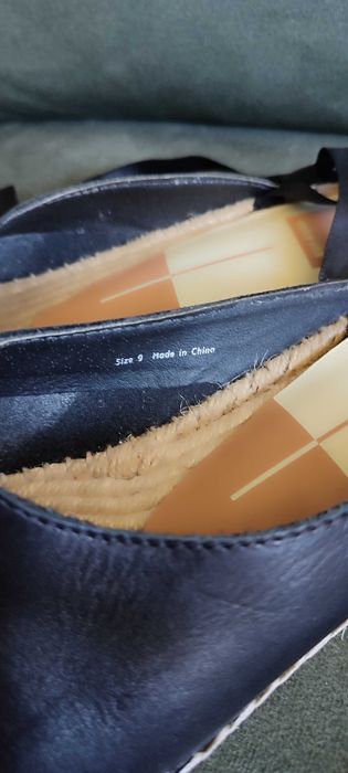 Espadryle damskie skórzane czarne
