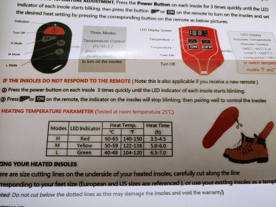 Устілки з підігрівом розмір L (43-46) з пультом керування