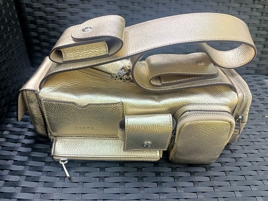 Сумка кожаная золото Karya