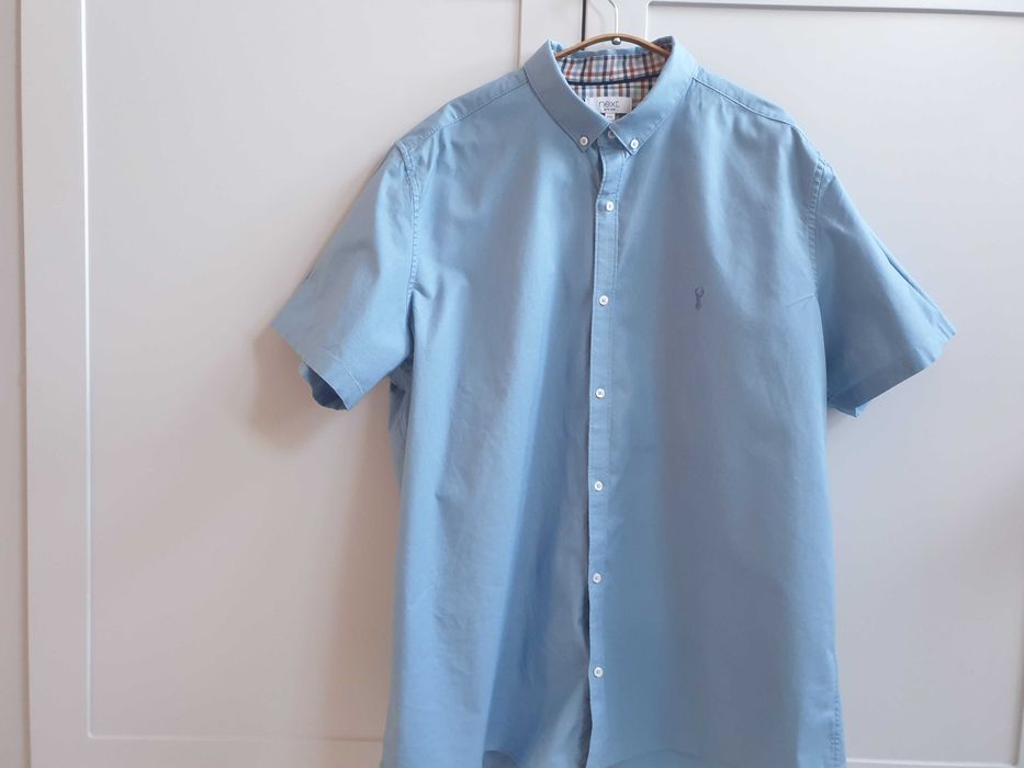 Niebieska koszula męska Next 2XL z krótkim rękawem