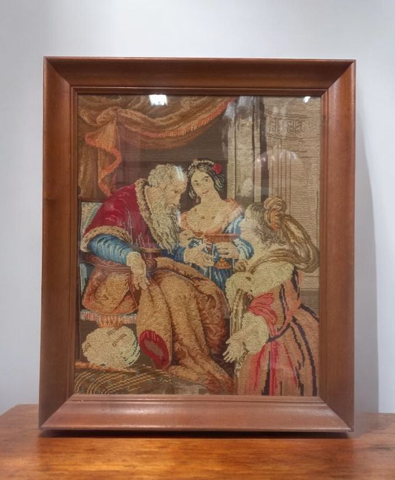 Imagem de meados de 1800 em petit point.