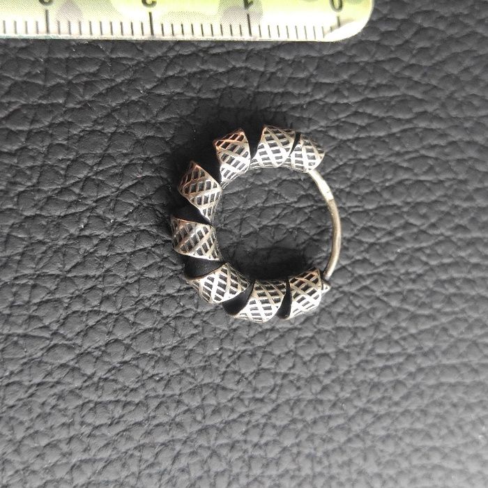 Kolczyk srebrny oksydowany prawdziwe srebro