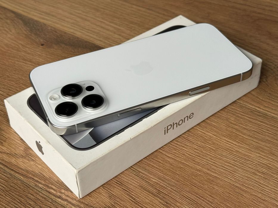 iPhone 16 Pro Max White Titanium 256GB Super Stan! Bateria 90%| Cały Zestaw!