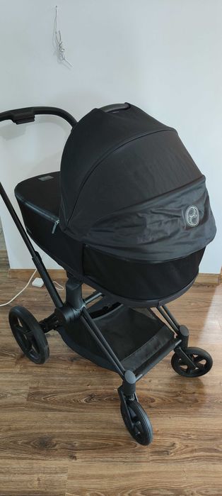 wózek Cybex Priam 4.0 2w1 Matt Black – gondola + spacerówka + adaptery