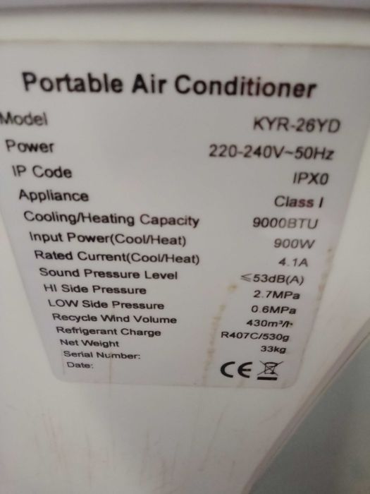 Ar condicionado portátil em ótimo Estado e a funcionar perfeitamente