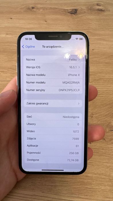 iPhone X 256 GB – Oryginał | Face ID działa