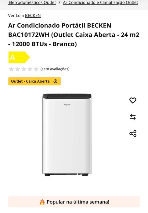 Ar condicionado portátil novo