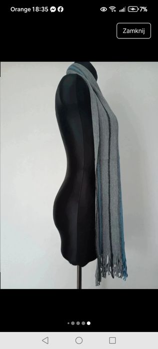 Szal męski szary zimowy