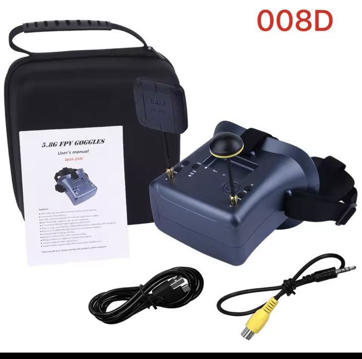 Шлем для FPV дрона с аккумулятором 008D 5.4G, DVR, 40 каналов