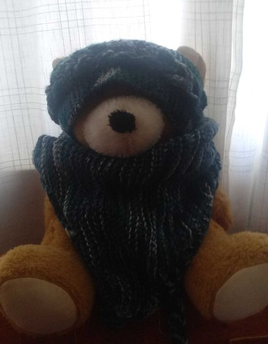 ręcznie robione, zestaw z opaską i szalikiem