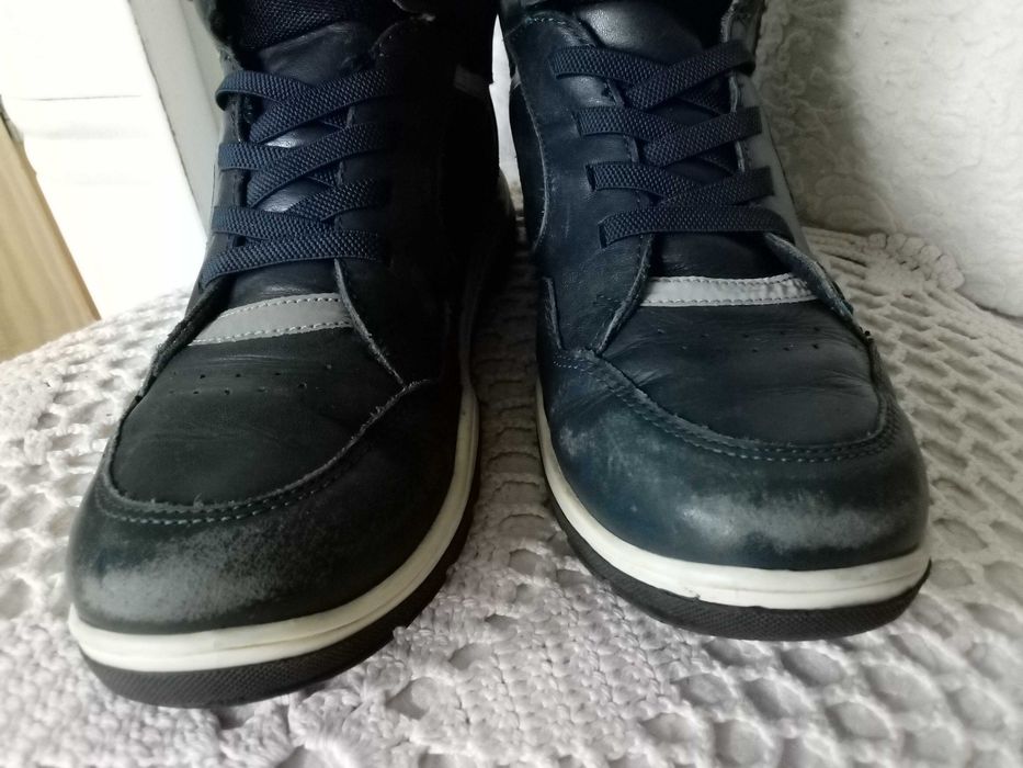 GRATIS skórzane Lasocki buty zimowe dziecięce chłopięce ocieplane 34