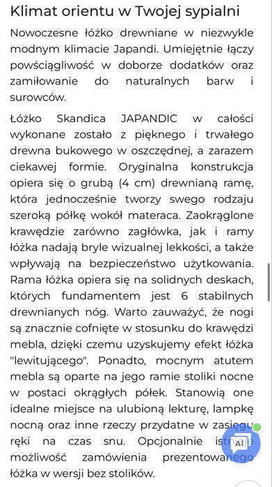Łóżko lewitujace Scandica JAPANDIC 160x200 stan bardzo dobry