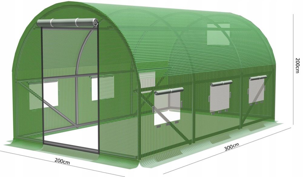 Tunel foliowy 6 m² - 300 x 200 cm zielony + GRATIS!