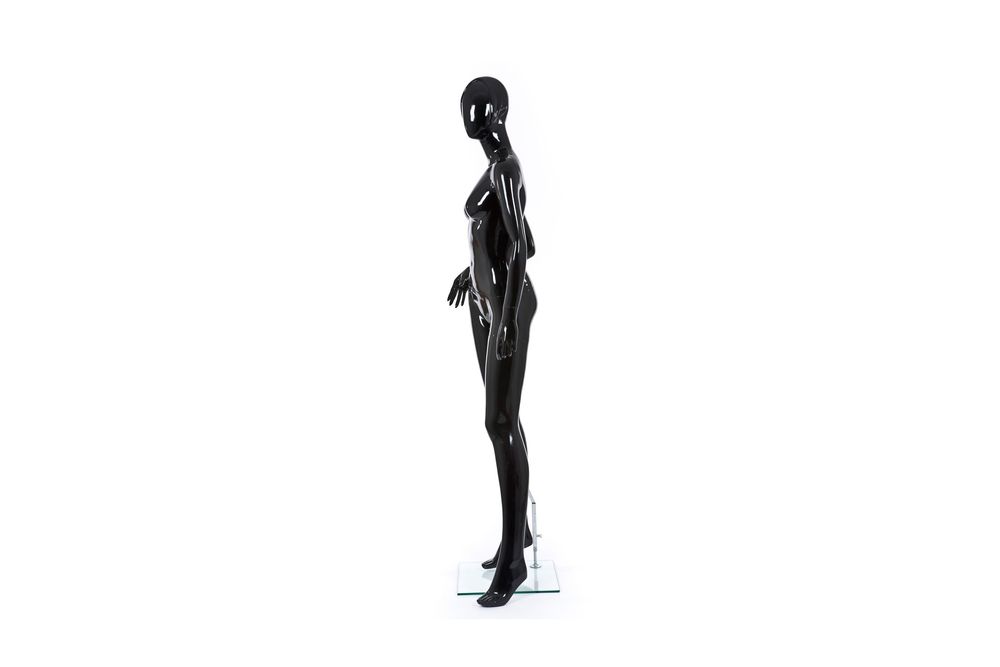 Mannequim feminino, braço na anca - preto brilhante