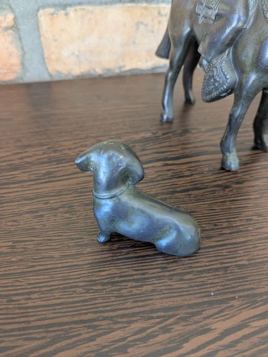 Decoração de bronze 2 peças artesanal