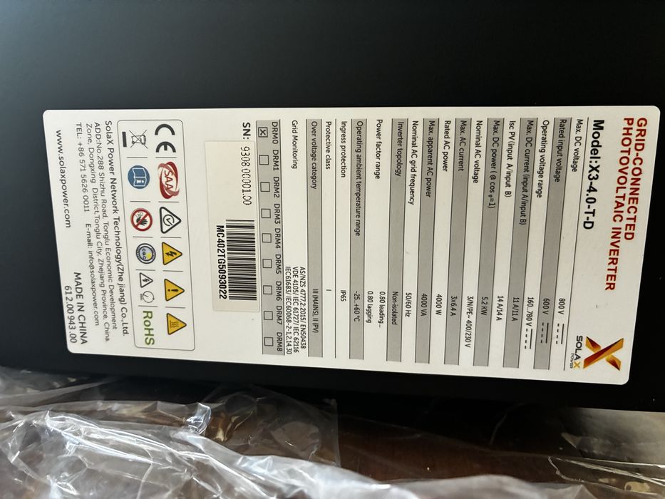 Inversor trifasico Solax X3 4kW