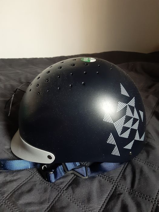 Kask jeździecki dla dzieci Fouganza 100 - Granatowo-Bialy